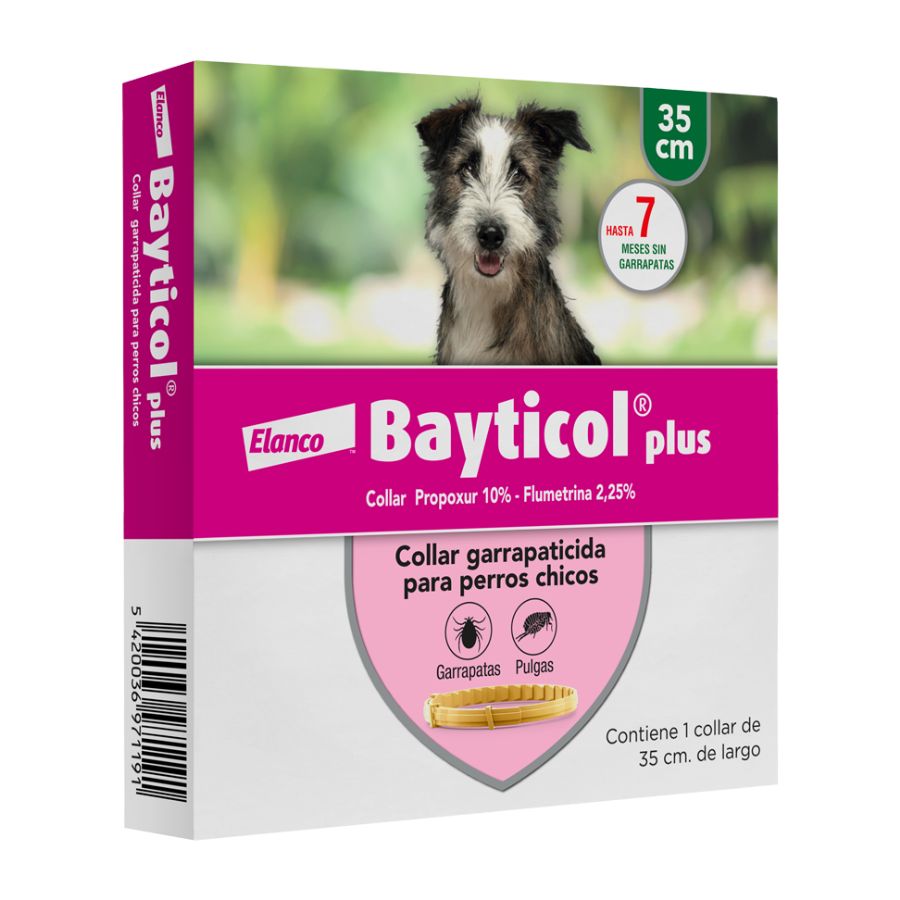 Desparasitante para perros Bayticol collar plus tamaño pequeño 35cm